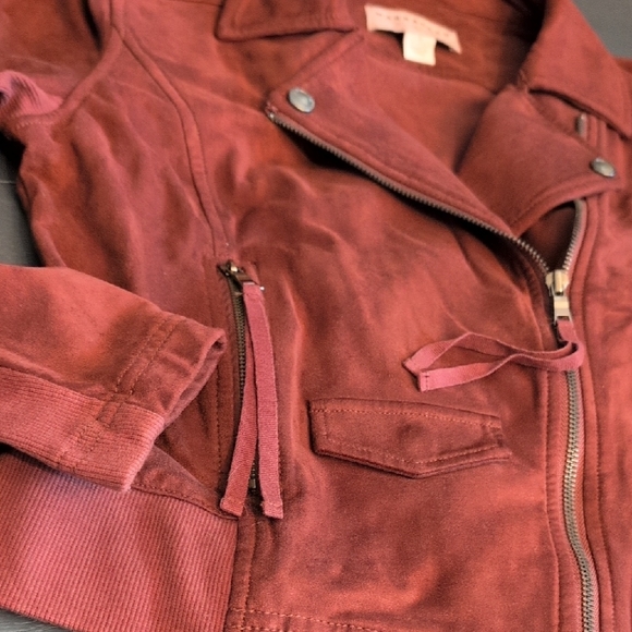 Anthropologie Burgundy Bomber Jacket with Classic Design - Picture 4 of 13